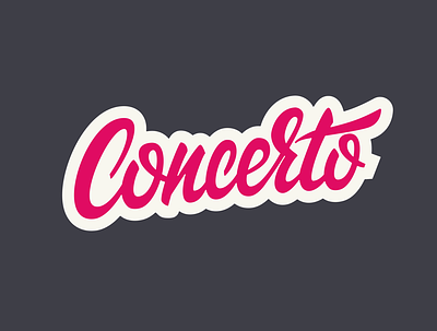 Concerto design lettering lettering art typography vector