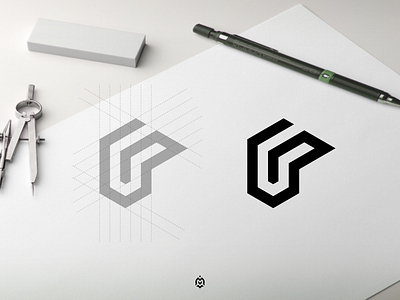 GU monogram logo concept