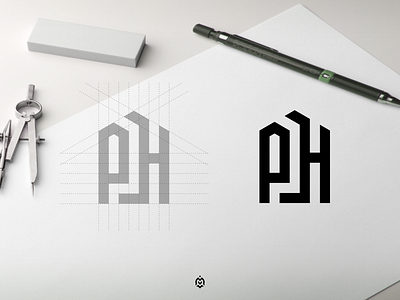 PH monogram logo concept branding design graphic design illustration initials letter logo monogram ph logo vector