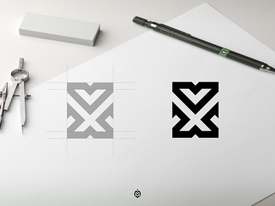 VX monogram logo concept branding design graphic design illustration initials letter logo monogram vector vx logo