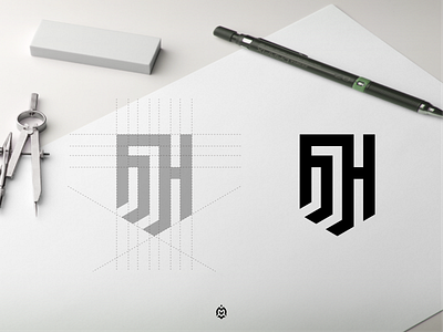 MH monogram logo concept