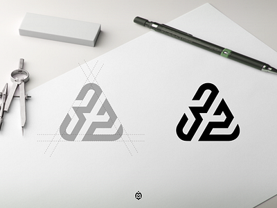 32 monogram logo concept