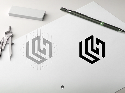 SH monogram logo concept