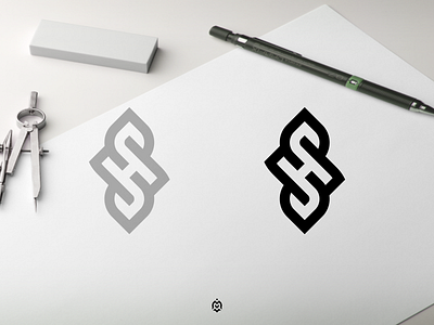 SH monogram logo concept