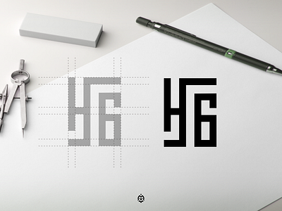 H6 monogram logo concept