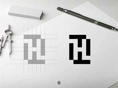 H monogram logo concept