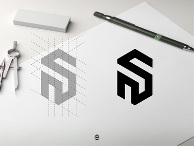 nS monogram logo concept