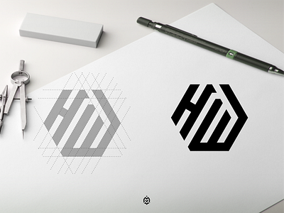 HW monogram logo concept