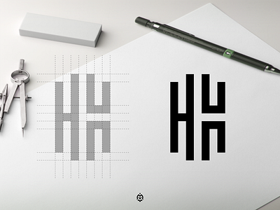 Hun monogram logo concept