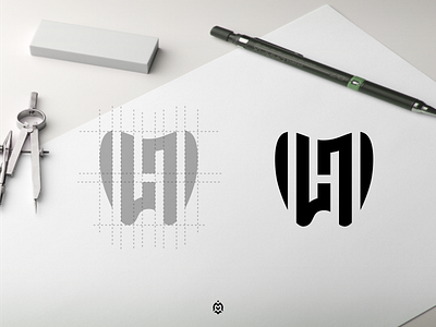 H monogram logo concept