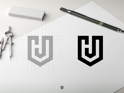 HU monogram logo concept