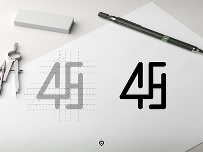 4H monogram logo concept