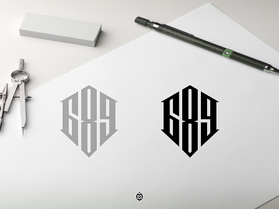 689 monogram logo concept