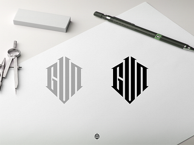 GUn monogram logo concept