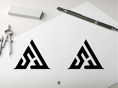 SH monogram logo concept