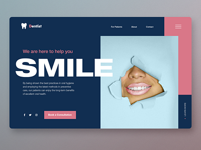 Smile Landing page UI app design clean ui dentist dentistry graphic design homepage landingpage teeth ui uidesign ux webdesign website design