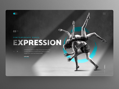 Dance Expression UI clean ui concept contemporary dailyui dance dance art dancing hero image homepage landingpage ui uidesign ux webdesign website design