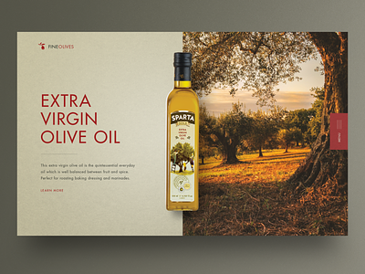 Olive oil Landing page UI design hero image homepage landingpage olive oil ui uidesign ux uxdesign webdesign website design