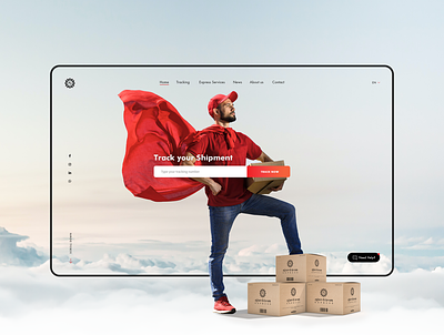 Express courier and logistics UI clean ui courier delivery express hero image homepage landingpage ui ux webdesign website design