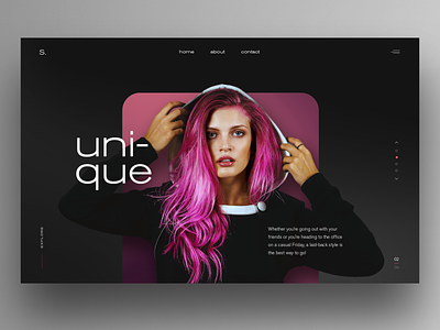 Unique-UI design clean ui dark ui fashion website graphic design hero image homepage landingpage ui uidesign ux webdesign website design