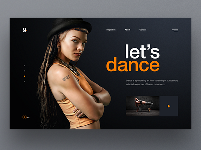 dancing website dance dancer dancing hero image slider ui uidesign ux web design website design