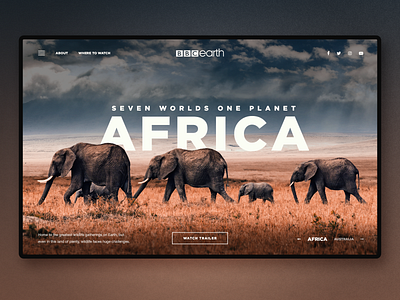 Africa - Documentary Series Landing Page africa concept documentary graphic design homepage landing landingpage movie nature ui uidesign ux web webdesign website design wildlife