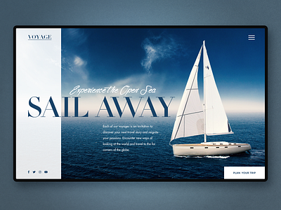 Sail Away app design clean ui cleandesign concept dailyui homepage landingpage sailboat sailing sea ship ui uidesign ux uxdesign water webdesign website design