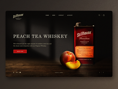 Whiskey Landing Page app design concept concept design graphic design grunge homepage landingpage peaches ui uidesign uiux ux vintage webdesign website design whiskey