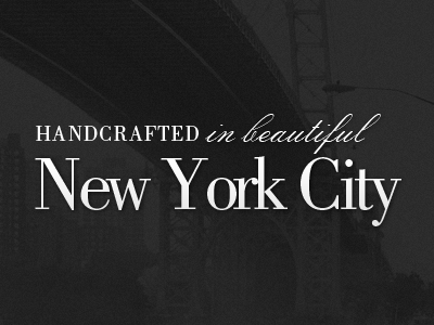 Handcrafted - New York City handcrafted new york city type typography