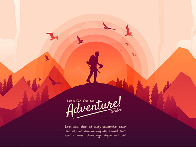 Adventure Soldier - Flat Landscape Design design flat flat design flat illustration illustration landscape template vector