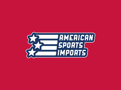 American Sports Imports america american blue flag logo red sport stars stripes white