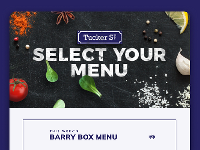 Tucker Street Email blue email email design food menu restaurant typogaphy