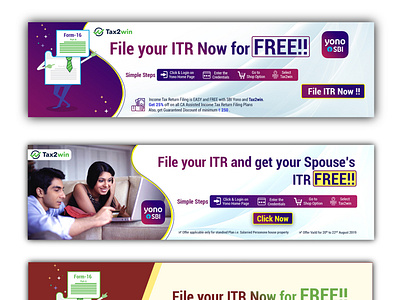 Web Banner for SBI Bank with tax2win