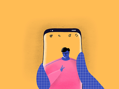 Selfie camera colors design grain grid illustration phone potrait s9 selfie texture vibrant