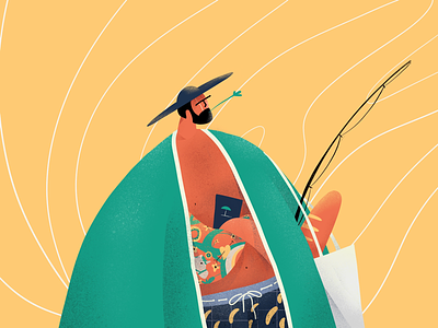 Vacation characters colors design grain grid holiday illustration potrait selfie texture vacation vibrant