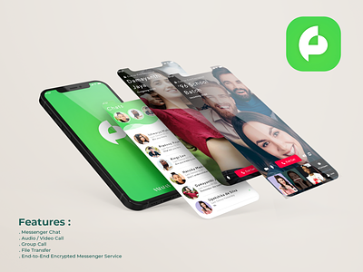 Concept - Chat App app audio call chat design encripted file transfer messenger ui ux video call video conference