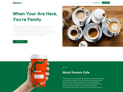 Cafe Somara : Website Homepage cafe cafeteria cafewebsite coworking ui uidesign web design webdesign website website concept website design website homepage