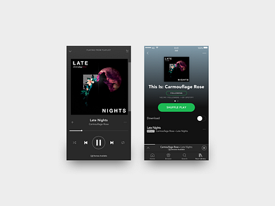 Carmouflage Rose- Late Nights, Spotify mockup 2 artwork design graphic design mockup music musicdesign photoshop sketchapp songart spotify