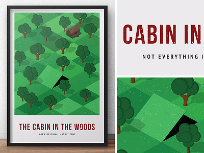 The Cabin In The Woods cabin concept fan art film horror illustration minimalist movie poster print texture vector