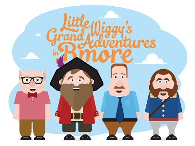 Little Wiggy's Grand Adventures in Bmore baltimore bmore book characters illustration maryland typography wip