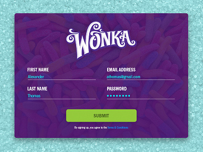 Daily UI #001 - Wonka Industries