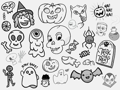 Universal Kids Sketches campaign candy design ghost halloween handdrawn illustration kids photoshop skull vampire