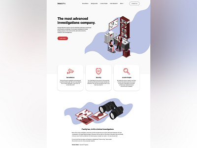 Private detective company landing page shot design landing site ui uiux ux web webdesign