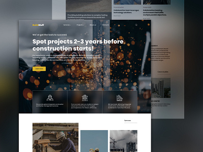 Construction company landing page shot