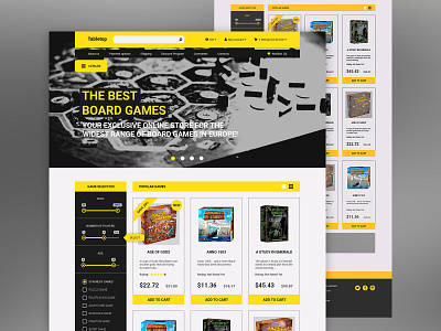 Tabletop games shop website redesign branding landing site ui uiux ux webdesign