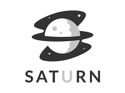 Saturn Black & white Logo branding logo minimalist logo planet saturn space vector