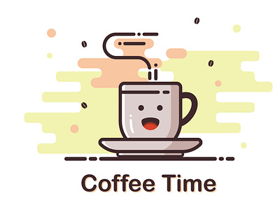 CoffeeTime café coffe time coffee coffee bean coffee cup cup illustration vector