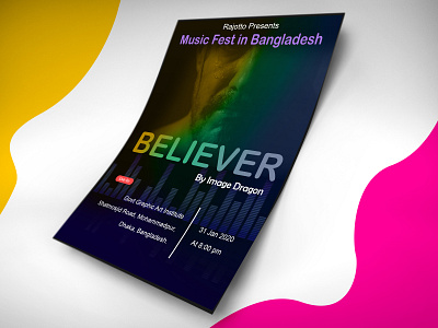 Believer Concert Flyer black color flyer fresh image photoshop print song text ui