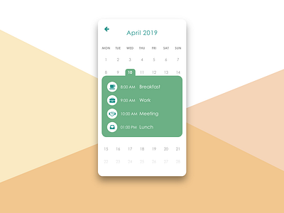 Daily UI Challenge #038 Calendar app calender daily 100 daily 100 challenge daily challange dailyui day038 design mobile schedule ui