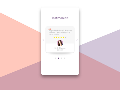 Daily UI Challenge #039 Testimonials app daily 100 daily 100 challenge daily challange dailyui day039 design mobile testimonials ui